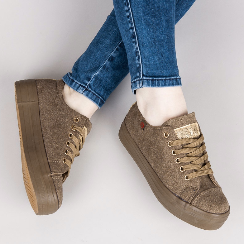 Tony Zapatillas de terciopelo en la plataforma verde 1