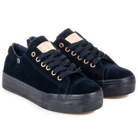 Tony Zapatillas de terciopelo en la plataforma azul 2