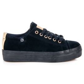 Tony Zapatillas de terciopelo en la plataforma azul 4