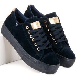 Tony Zapatillas de terciopelo en la plataforma azul 3