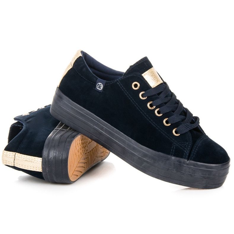 Tony Zapatillas de terciopelo en la plataforma azul 1