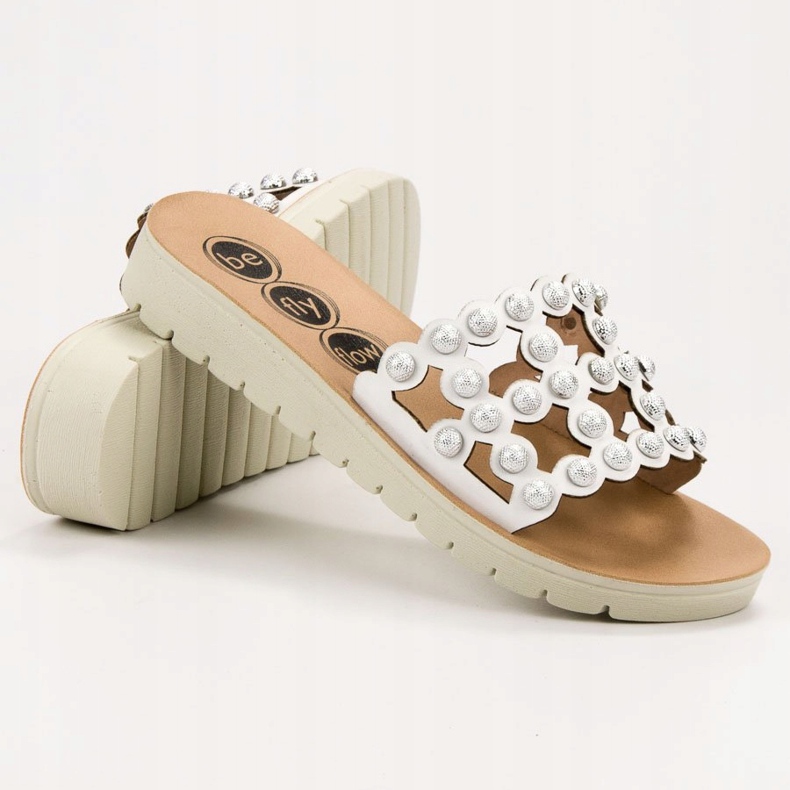 SHELOVET Pantuflas de mujer casual blanco 1 SHELOVET Pantuflas de mujer casual blanco 1