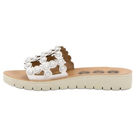 SHELOVET Pantuflas de mujer casual blanco 2 SHELOVET Pantuflas de mujer casual blanco 2