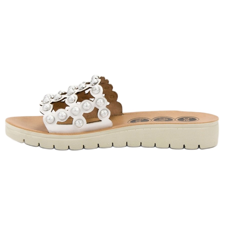 SHELOVET Pantuflas de mujer casual blanco 2 SHELOVET Pantuflas de mujer casual blanco 2