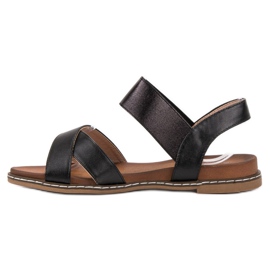 Mannika Sandalias negras con goma de borrar negro 2