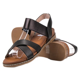 Mannika Sandalias negras con goma de borrar negro 4