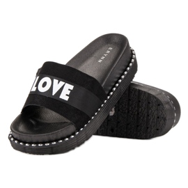 Erynn Zapatillas de gamuza Love negro 5