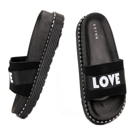Erynn Zapatillas de gamuza Love negro 6