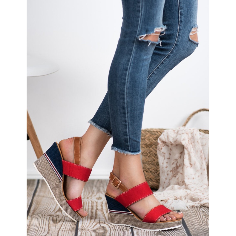 Goodin Sandalias rojas rojo multicolor 2 Goodin Sandalias rojas rojo multicolor 2