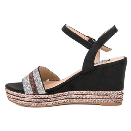 SDS Sandalias de cuña negro multicolor 5