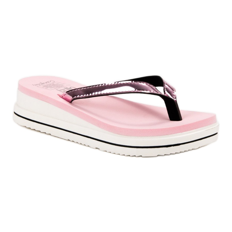 SHELOVET Chanclas de cuña rosado 1