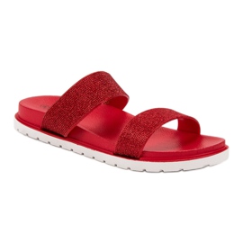 Bello Star Pantuflas Brillantes rojo 2