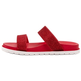 Bello Star Pantuflas Brillantes rojo 3