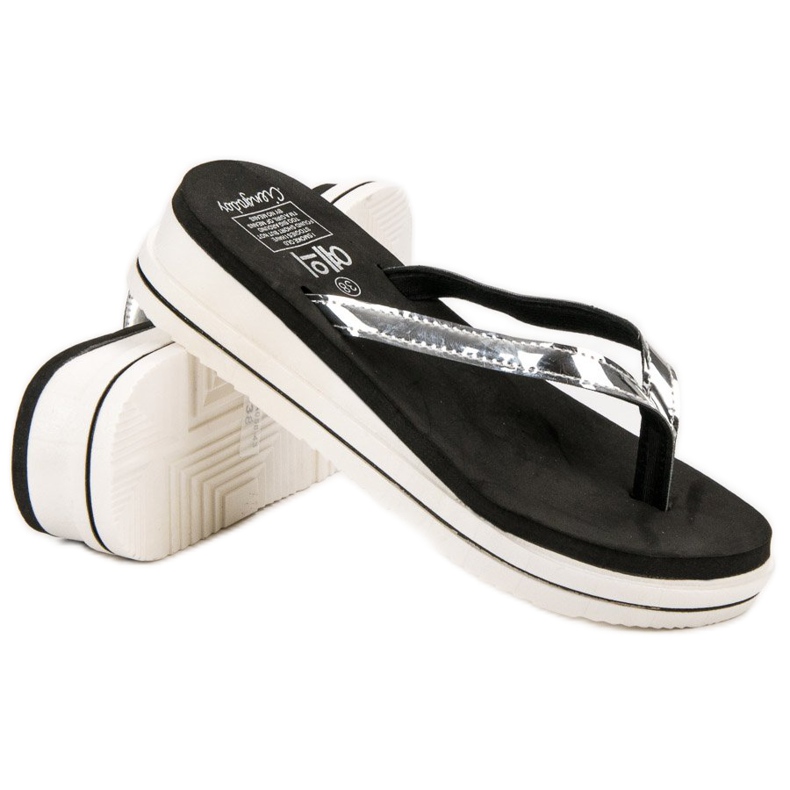 SHELOVET Chanclas de cuña gris 1