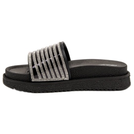 Bello Star Pantuflas con Cristales negro 1