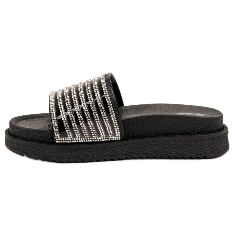 Bello Star Pantuflas con Cristales negro 1