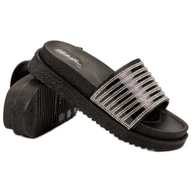 Bello Star Pantuflas con Cristales negro 2