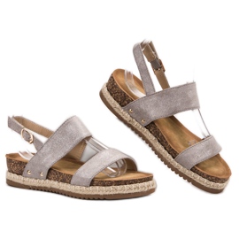 Bestelle Sandalias con purpurina marrón gris 4