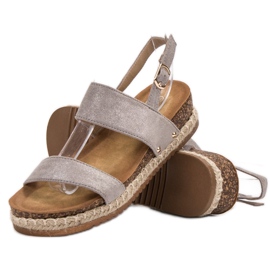 Bestelle Sandalias con purpurina marrón gris 5