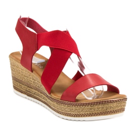 Flyfor Sandalias ligeras sin cordones rojo 4
