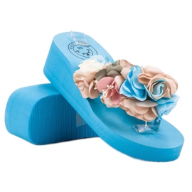 Fama Chanclas de espuma con cuña azul 1