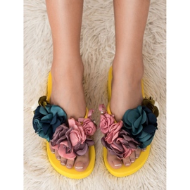 Fama Chanclas de espuma con cuña amarillo 2