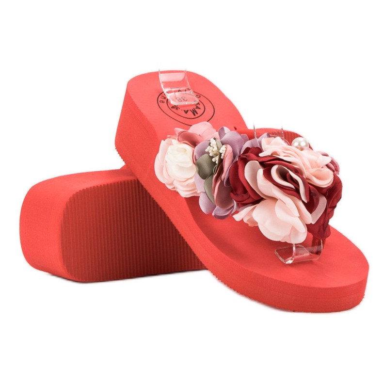Fama Chanclas de espuma con cuña rojo 2 Fama Chanclas de espuma con cuña rojo 2