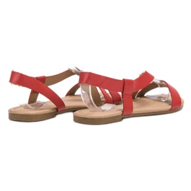 Primavera Sandalias planas sin cordones rojo 6