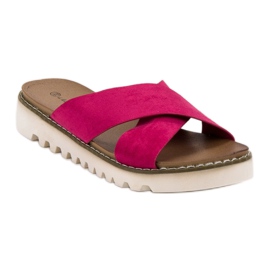 Laura Mode Pantuflas Ante Fucsia violeta 6
