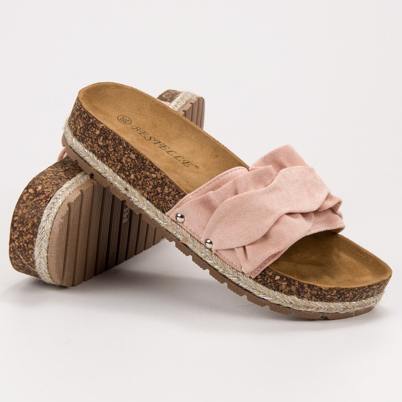 Bestelle Pantuflas Con Volante rosado 1