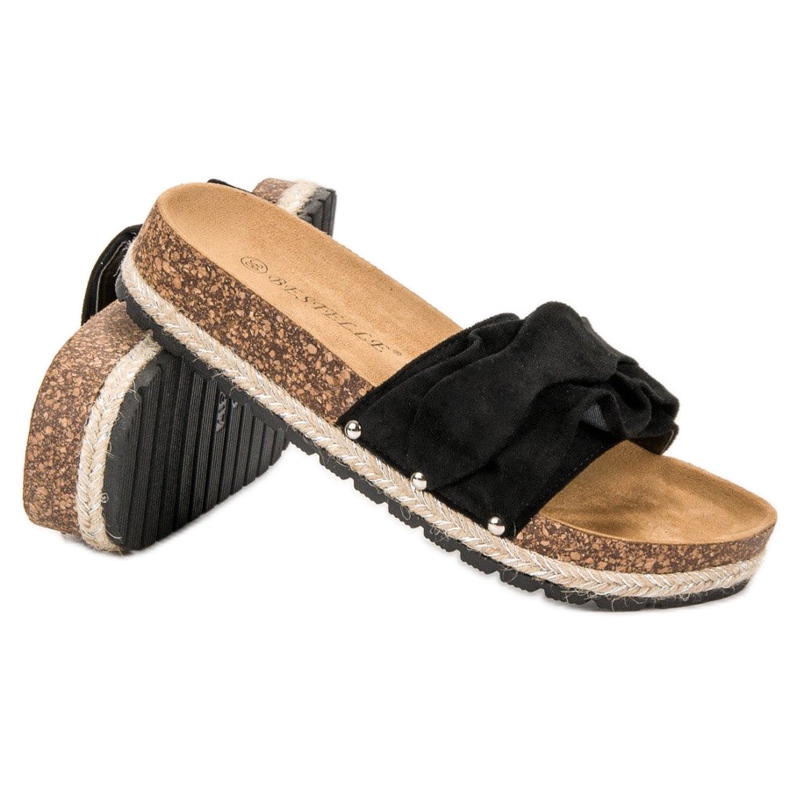 Bestelle Pantuflas Con Volante negro 1