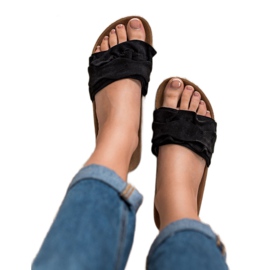 Bestelle Pantuflas Con Volante negro 2