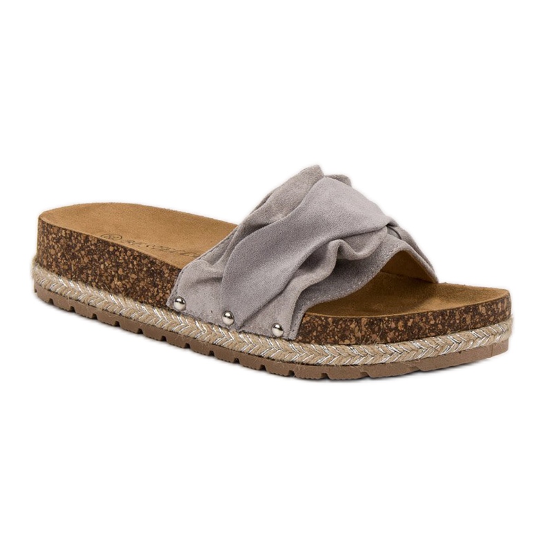 Bestelle Pantuflas Con Volante gris 1