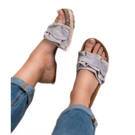 Bestelle Pantuflas Con Volante gris 5