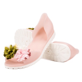 Ideal Shoes Meliski con flores marrón 6