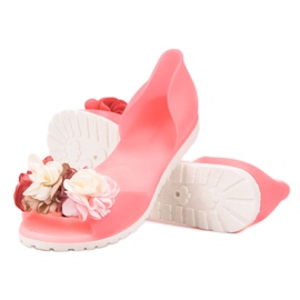 Ideal Shoes Meliski con flores rosado 4