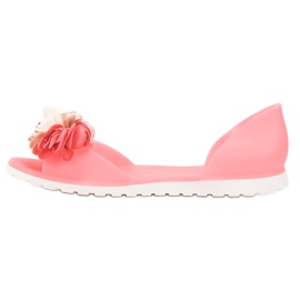 Ideal Shoes Meliski con flores rosado 5