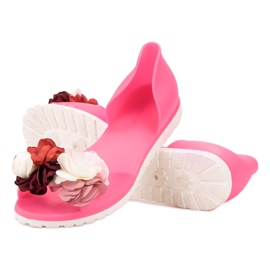 Ideal Shoes Meliski con flores rosado 6