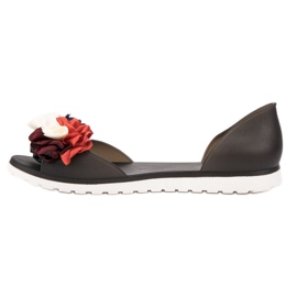 Ideal Shoes Meliski con flores negro 5