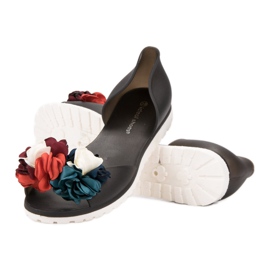 Ideal Shoes Meliski con flores negro 2
