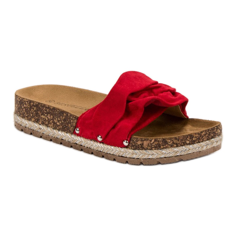 Bestelle Pantuflas Con Volante rojo 1