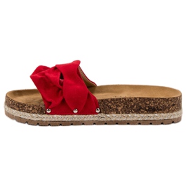 Bestelle Pantuflas Con Volante rojo 2
