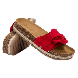 Bestelle Pantuflas Con Volante rojo 3