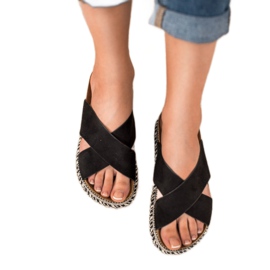 SHELOVET Pantuflas Boho Negras negro 4