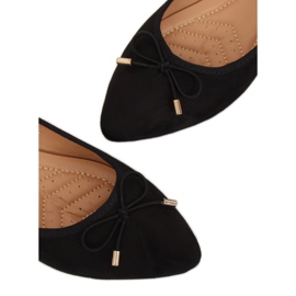 Black 8F58 Bailarinas negras con puntera de almendra negro 2