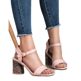 SDS Sandalias Con Tacón Decorativo rosado 5