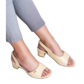 Goodin Sandalias elegantes sin cordones amarillo 3