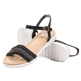 Yes Mile Sandalias con cierre de hebilla negro 4