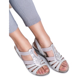 Goodin Sandalias de cuña sin cordones gris 2