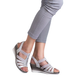 Goodin Sandalias de cuña sin cordones gris 1
